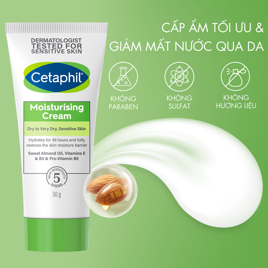 Combo Làm sạch và Dưỡng ẩm cho da nhạy cảm Sữa rửa mặt Cetaphil Gentle Skin Cleanser 250ml + Kem dưỡng ẩm Cetaphil Moisturizing Cream 50g