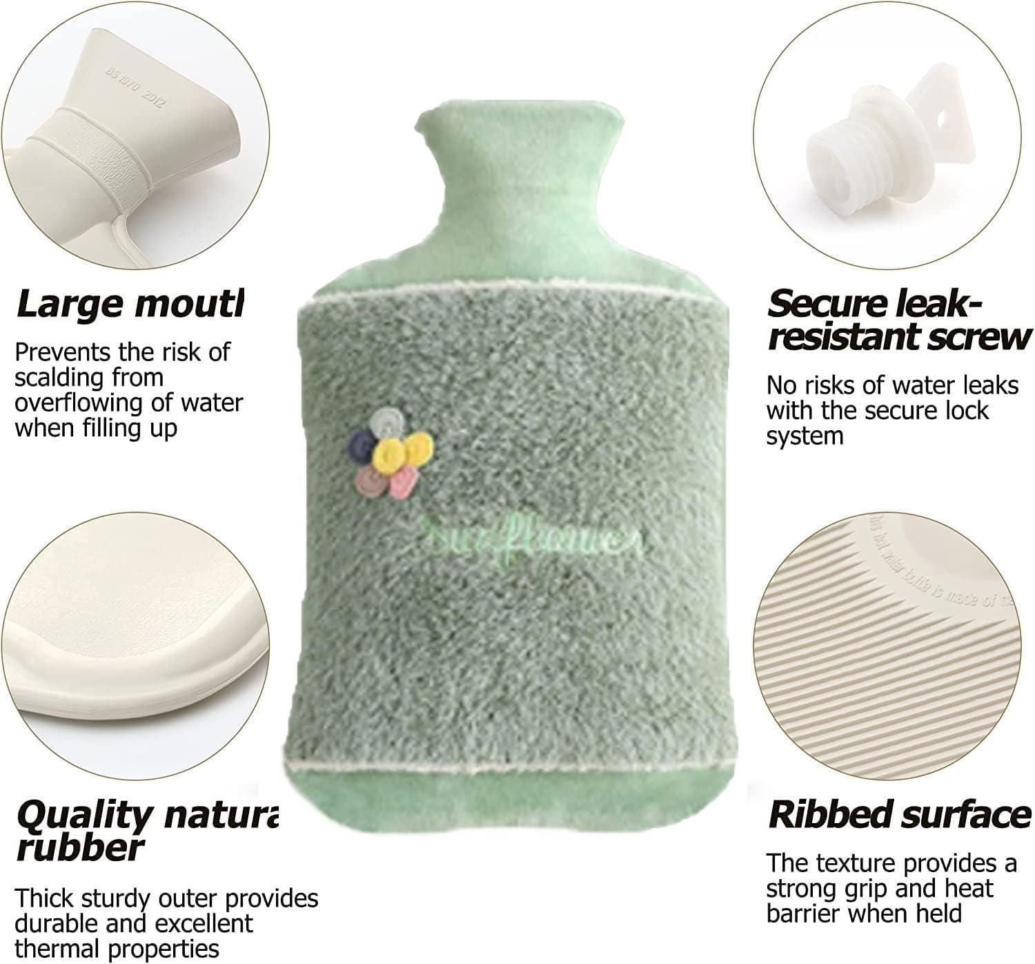 Nước nóng Chai nước nóng, chai nước nóng với nắp, không thấm nước nóng với túi sang trọng, với nắp giả mạo dệt kim, có thể giặt được, để sưởi ấm mùa đông