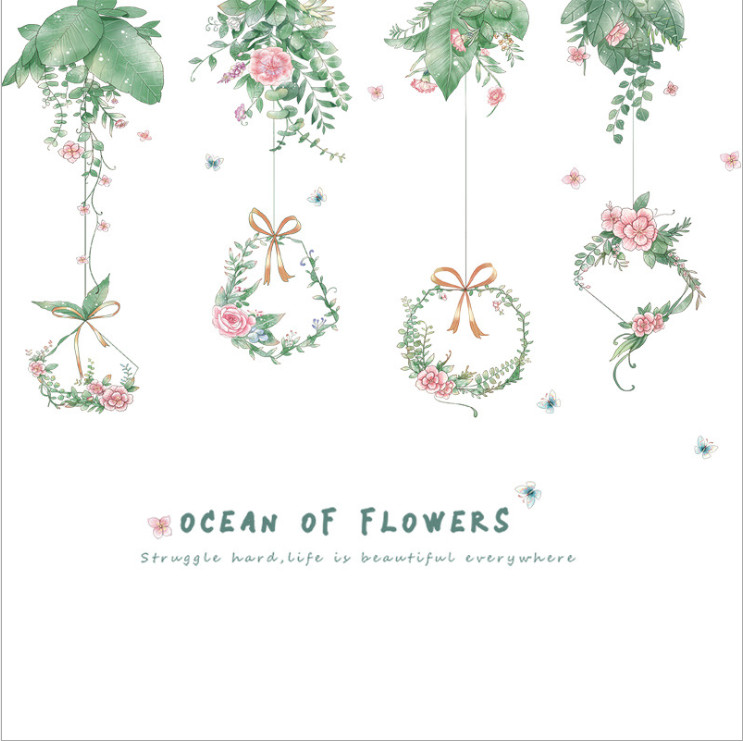 Decal dán tường Giàn hoa - Ocean of flowers trang trí nhà cửa đẹp