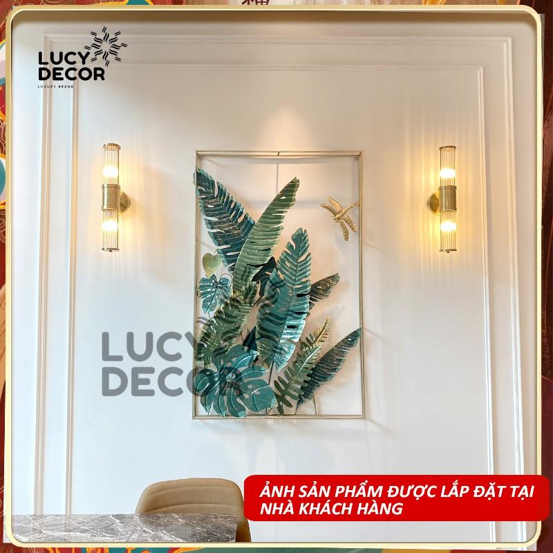 Tranh sắt treo tường lá cây decor cỡ lớn trang trí phòng sang trọng phong cách Châu Âu mã A1040