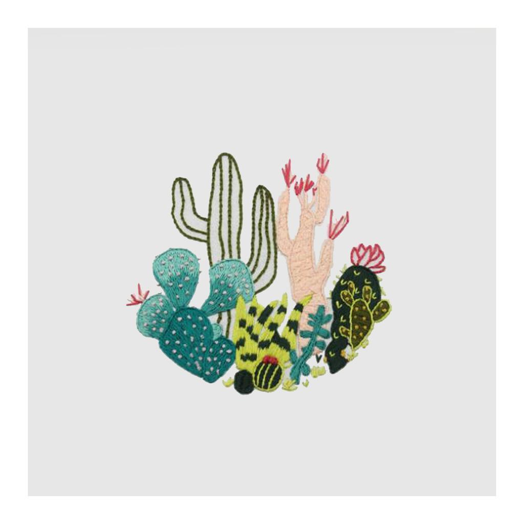 Embroidery Starter Kit Cross Stitch Kit Embroidery Cloth with Cactus Pattern