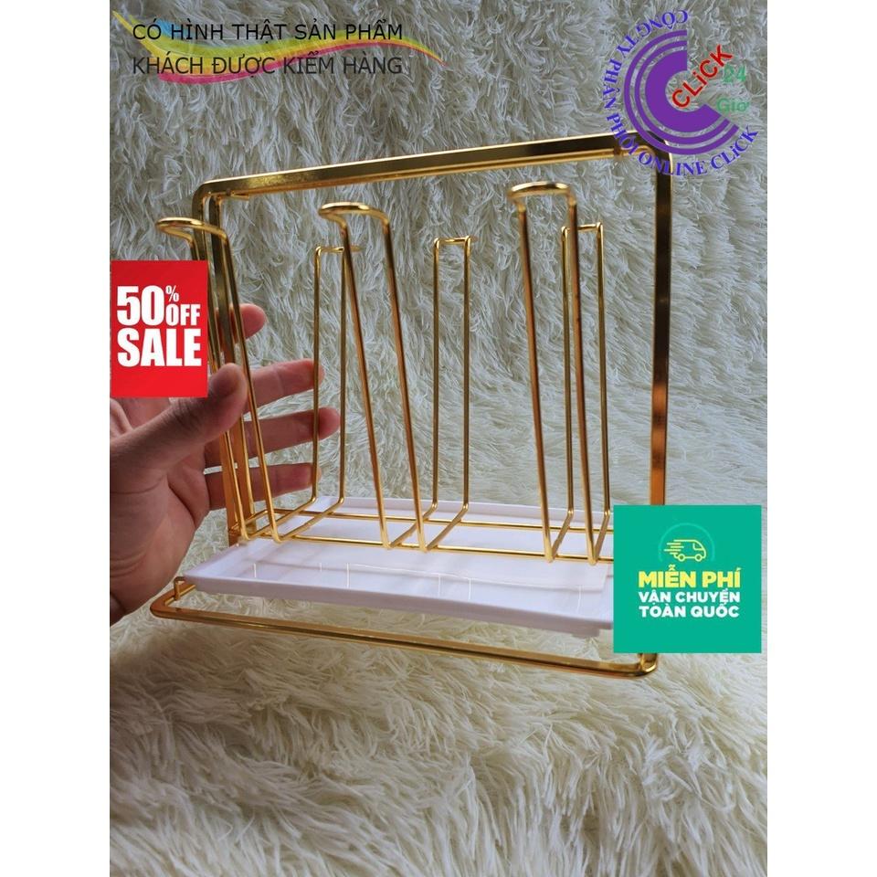 Khay Úp Ly Inox SUS 304 Cao Cấp Không Gỉ Mạ Vàng Titan Tinh Xảo Sáng Bóng - Hàng Cao Cấp