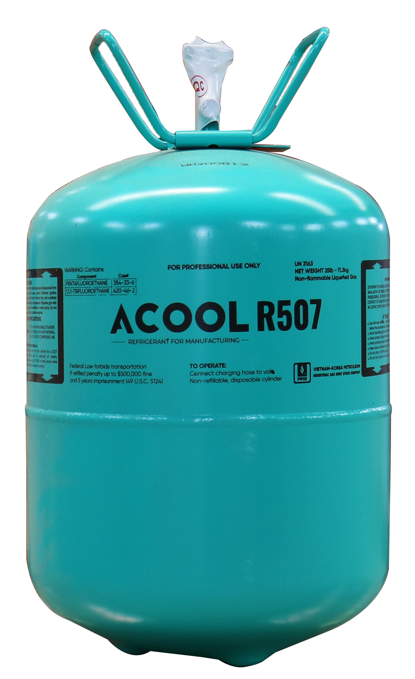 Gas lạnh ACOOL R507 11,3 kg dùng cho hệ thống lạnh - Hàng chính hãng.