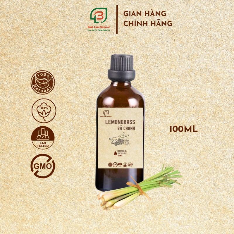 Tinh dầu sả chanh nguyên chất giải cảm, thơm phòng, kháng khuẩn, đuổi muỗi Bình Lam Natural 100ml