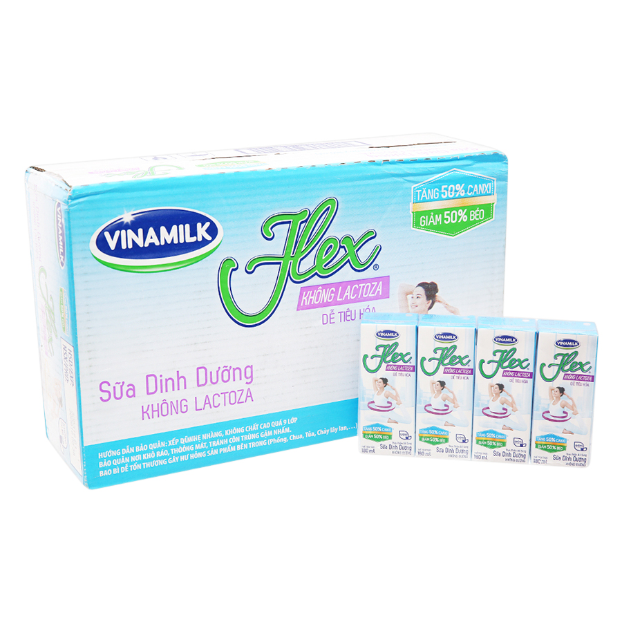 Thùng 48 Hộp Sữa Tiệt Trùng Vinamilk Flex Không Lactose
