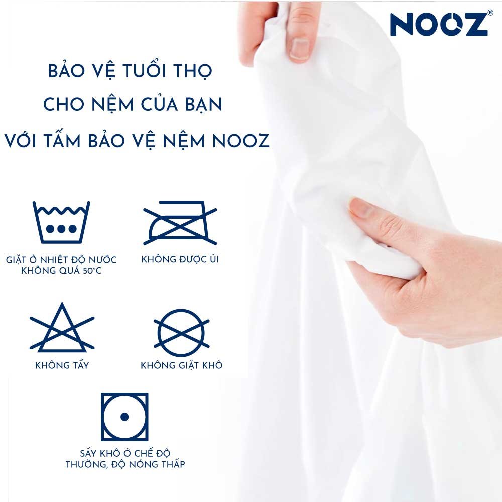 Tấm Lót Bảo Vệ Nệm (Mattress Protector) NOOZ Home Goods Chống Thấm Tuyệt Đối Bề Mặt Kháng Khuẩn Không Gây Kích Ứng Da