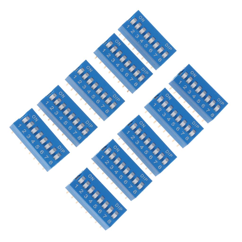 10 Chiếc Xanh Hai Hàng 16 Pin 8 Vị Trí 2.54 Mm DIP Switch 8 P Bit