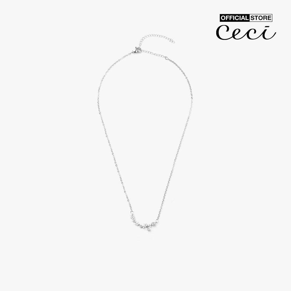 CECI - Dây chuyền nữ sợi mảnh phối mặt đính đá sang trọng CC4-01000229-07