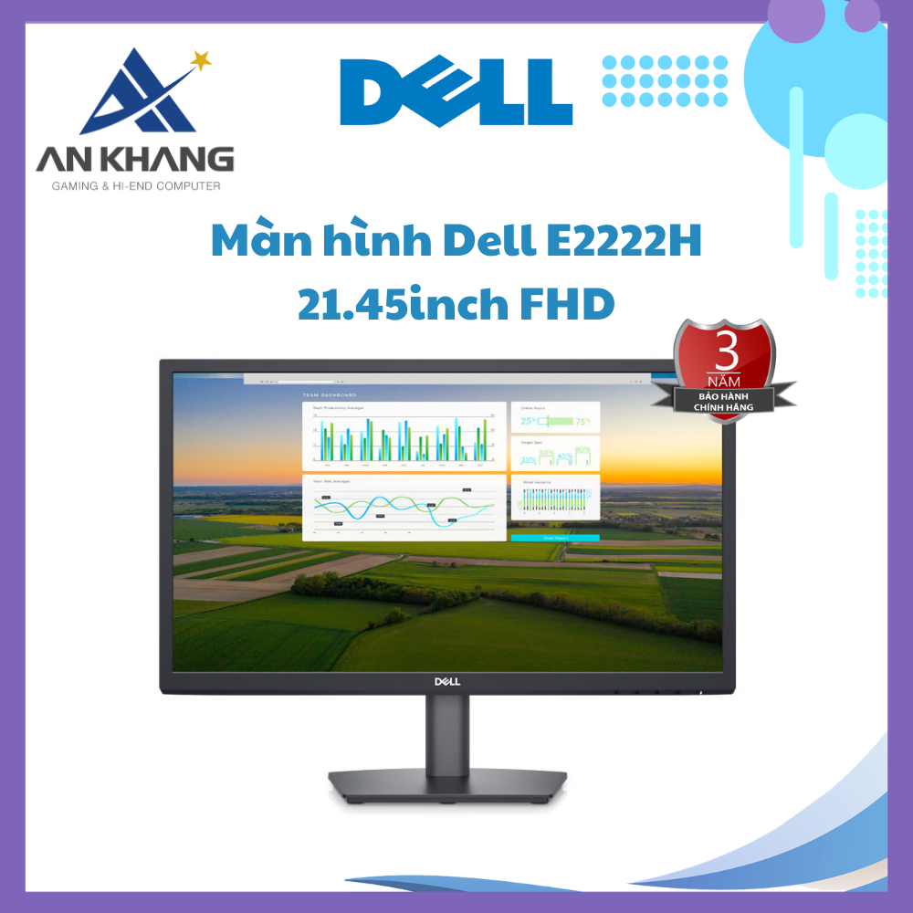 Màn hình máy tính Dell E2222H 21.5inch FullHD 60Hz VA - Hàng Chính Hãng - Bảo Hành 36 Tháng Tại Dell Việt Nam