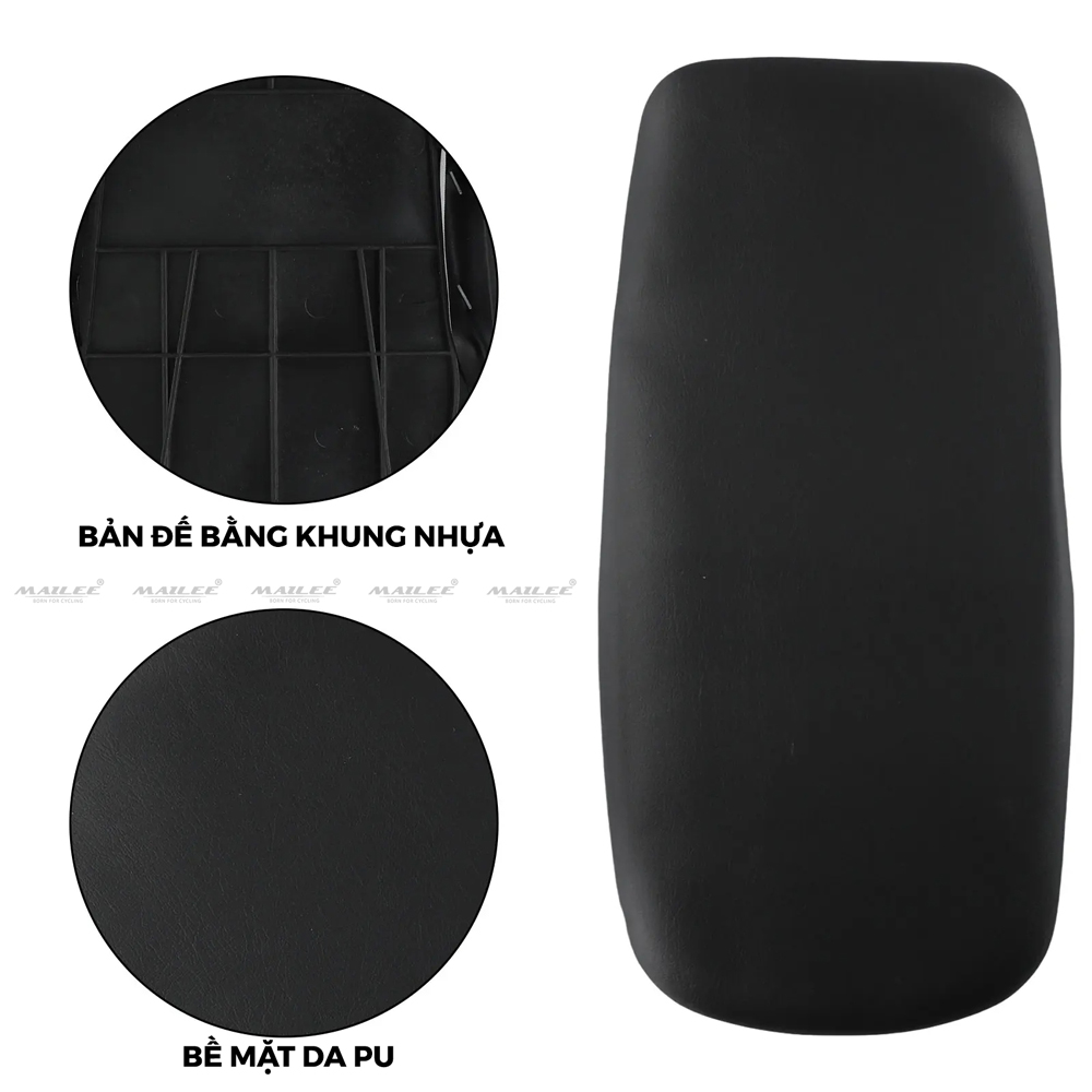 Đệm Ngồi Sau Xe Đạp Địa Hình DG-2120 Lớp đệm trong dày 3 cm, đệm mềm da PU (kích thước 37x17cm), Siết bằng Khung Thép, chống nước - Mai Lee