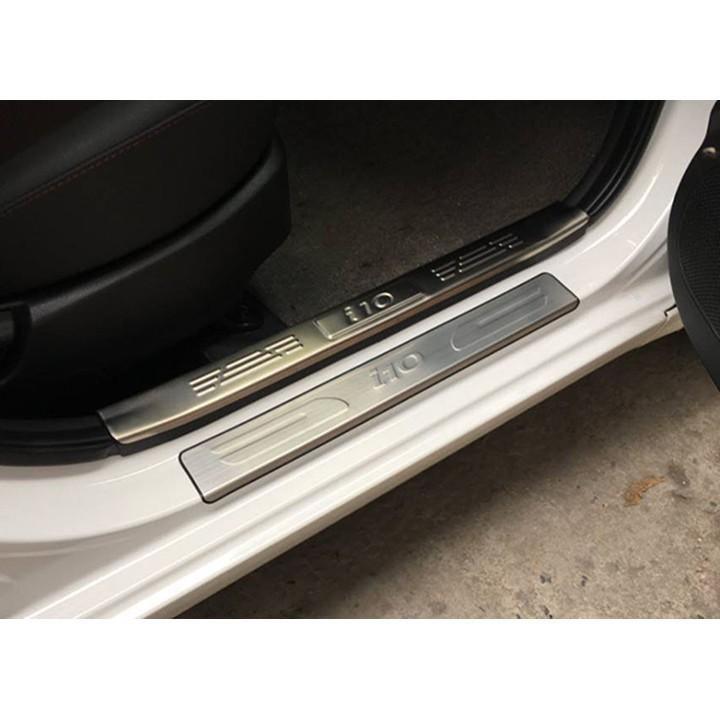 BỘ 8 ốp bậc trong và ngoài Grand i10 - mẫu inox - dùng cho cả bản sedan và hatchback