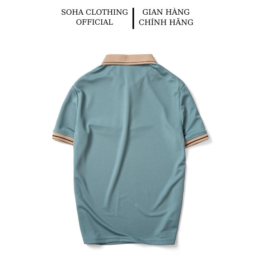 Áo Thun Polo Nam Basic TRƠN cổ phối vải Cá Sấu chuẩn form,hình in sắc nét, POLO T 22-SoHa Clothing