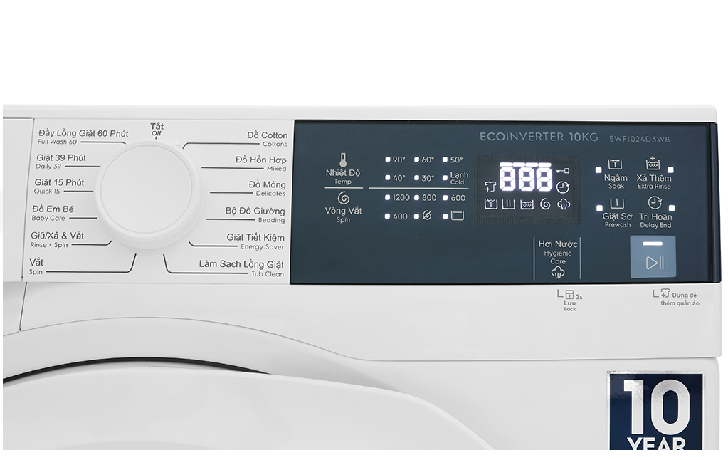 Máy giặt Electrolux Inverter 10 kg EWF1024D3WB - Hàng Chính Hãng - Chỉ Giao Hà Nội