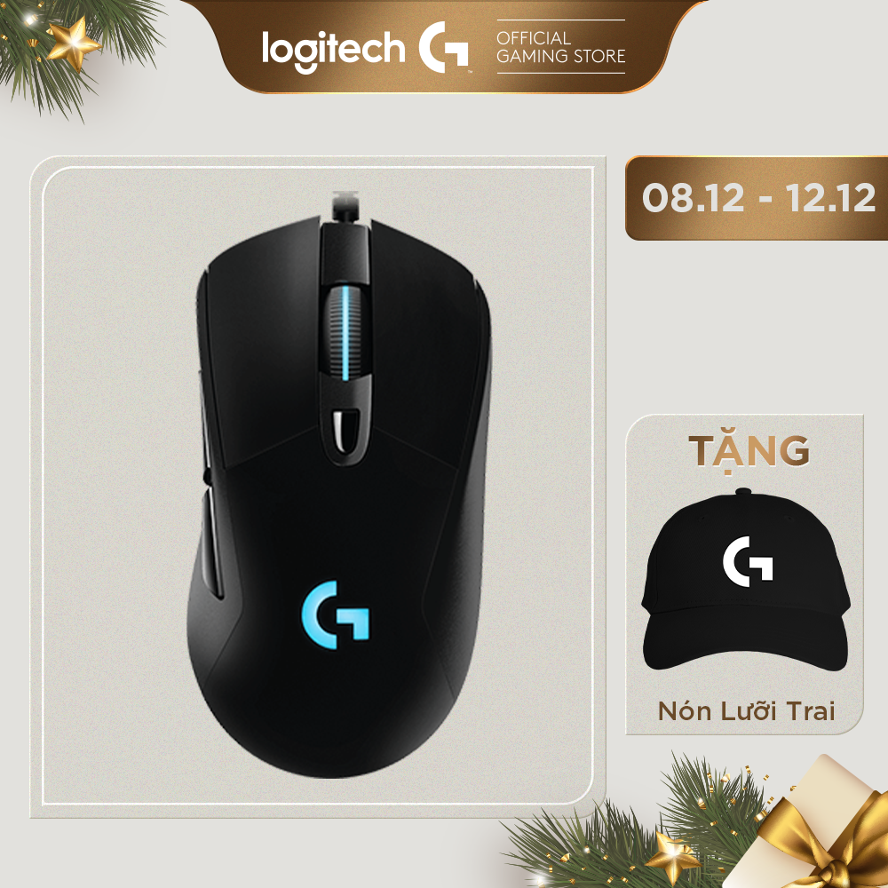 Chuột game có dây RGB Logitech G403 Hero - cảm biến 25k, công thái học, nhẹ 87g, 6 nút lập trình -Hàng Chính Hãng