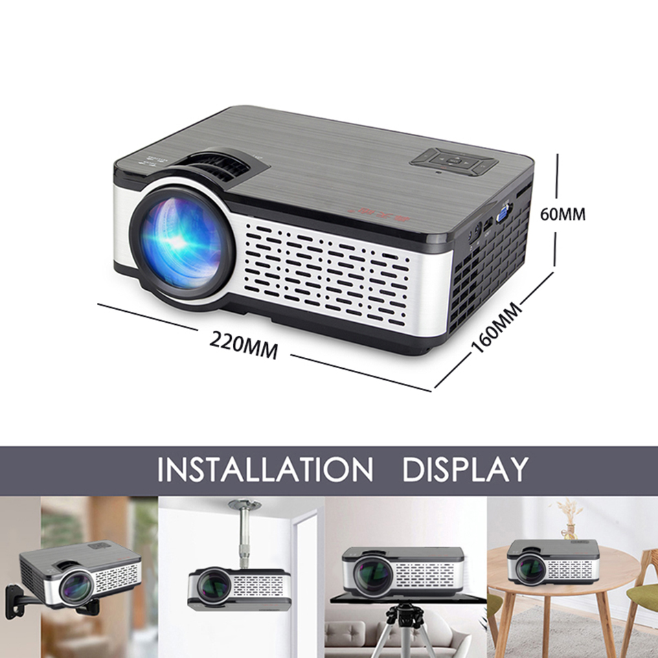 Máy Chiếu Siêu Nét W5 Projector Hỗ Trợ Độ Phân Giải 1080P Độ Sáng 4000Lumens Kết Nối Bluetooth 4.0, Wifi,USB/HDMI * 2/AV/VGA/SD Kèm Kính Thực Tế Ảo Vr Box (Màu Giao Ngẫu Nhiên)