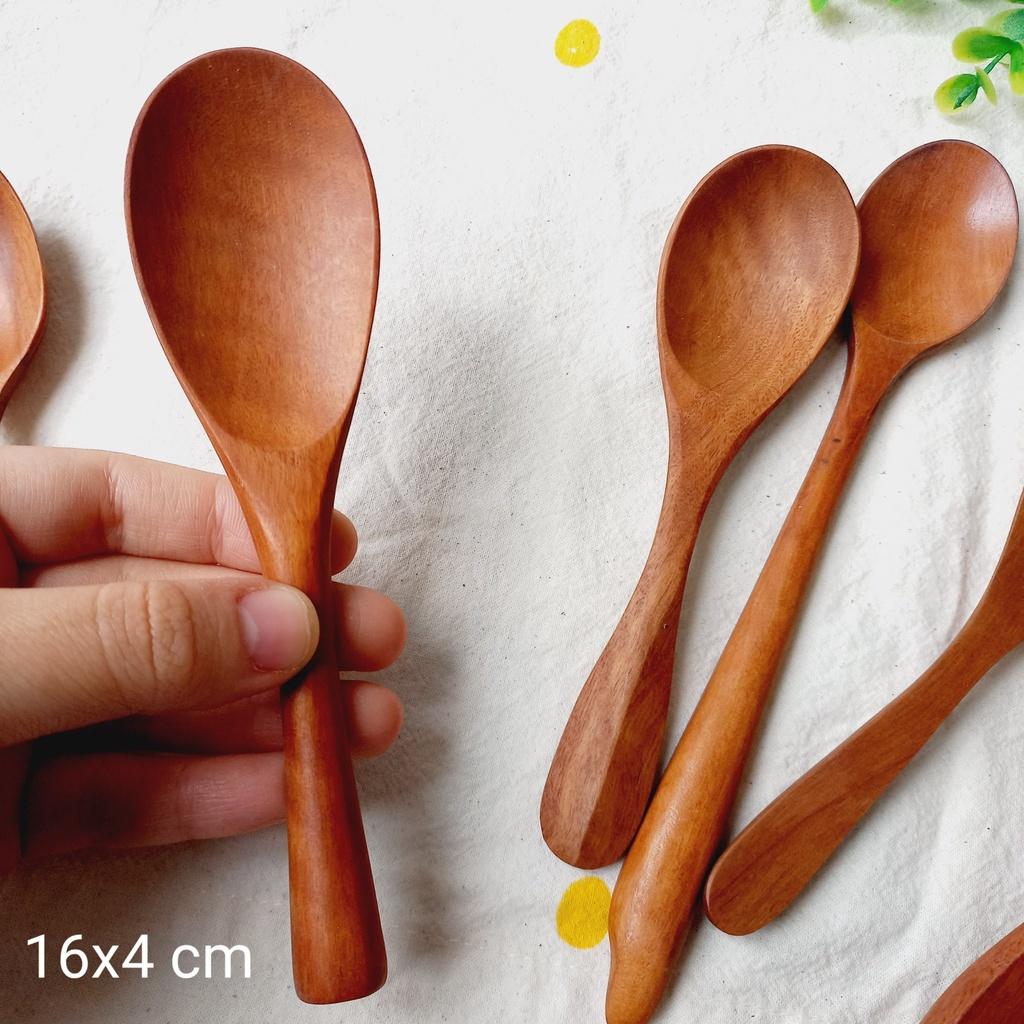 Bộ Thìa Gỗ Nhãn Ăn Cơm, Soup, Chè, Thìa Khuấy Sinh Tố, Cà Phê, Decor Chụp Ảnh