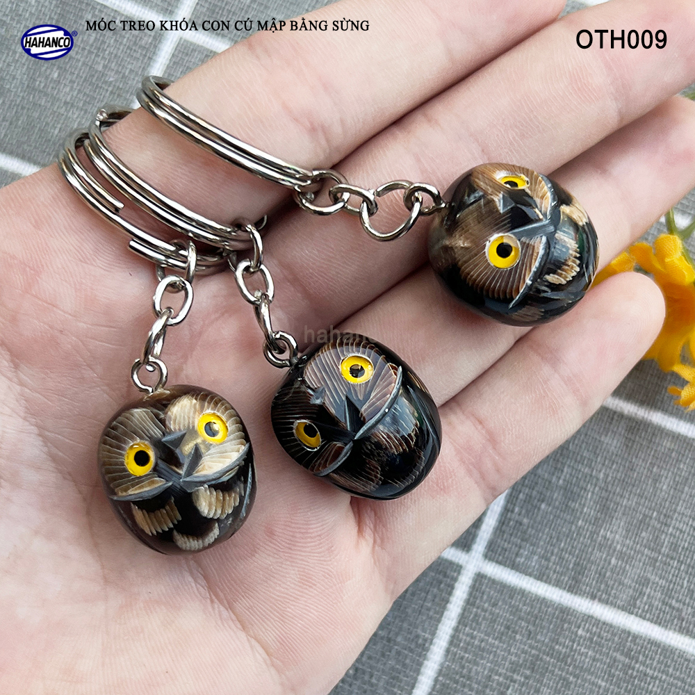 Móc Khóa Sừng Hình Cú Mập Mũm Mĩm Hình Dáng Đáng Yêu HAHANCO - OTH009