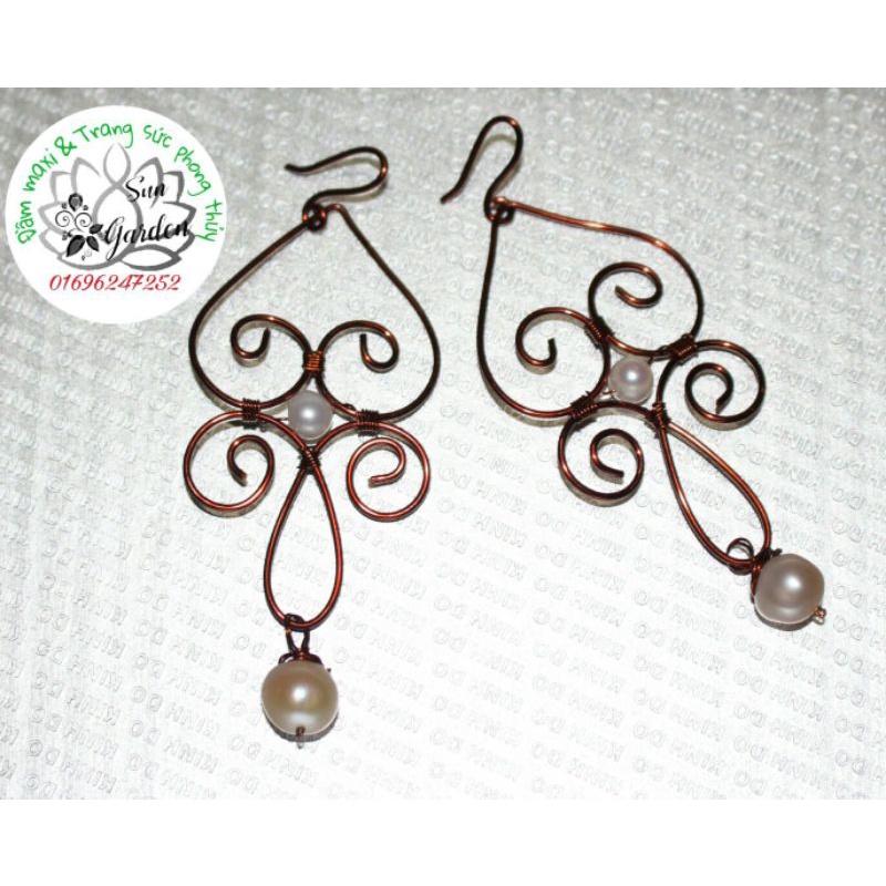 Bông tai dây đồng cổ điển