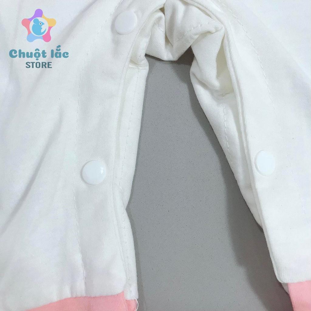 Bộ Đồ Body Dài Tay Cho Trẻ Sơ Sinh Hình Voi Thun Cotton 3kg Đến 12kg MÀu Xanh Hồng