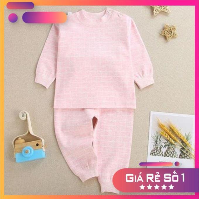 Quần áo trẻ em ️ XẢ KHO ️ Bộ cotton thu đông dài tay siêu mềm mịn co giãn bốn chiều cho bé 5 - 15 kg