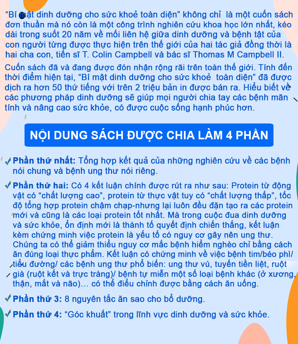 Combo 4 cuốn Bí mật dinh dưỡng (TB) + Liệu trình dinh dưỡng + Nhân tố vi sinh (TB) + Enzyme chống lão hoá (TB)