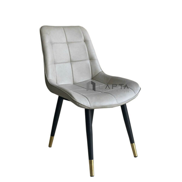 Ghế tư vấn tiếp khách Ghế nhà hàng tựa lưng bọc nệm Simili chân sắt sơn đen nhập khẩu LUX 38B-P – Loft caro dining chair
