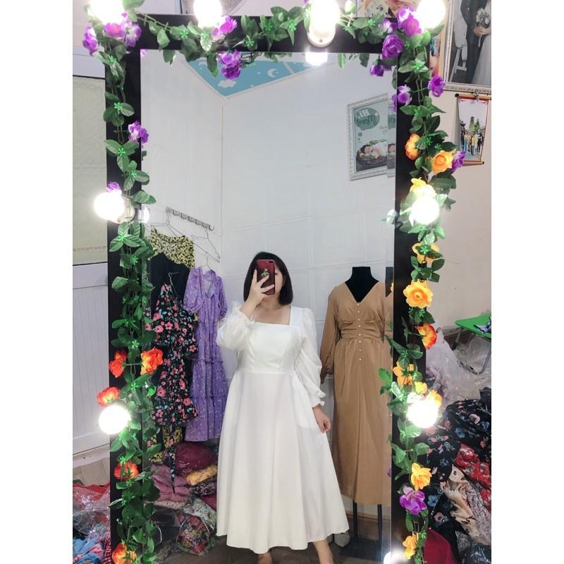 Đầm Bigsize cổ vuông tay dài