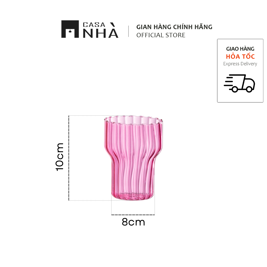 Ly đựng nến thủy tinh trong suốt màu pastel gợn sóng CULURITU - Đồ đựng nến decor, trang trí phòng