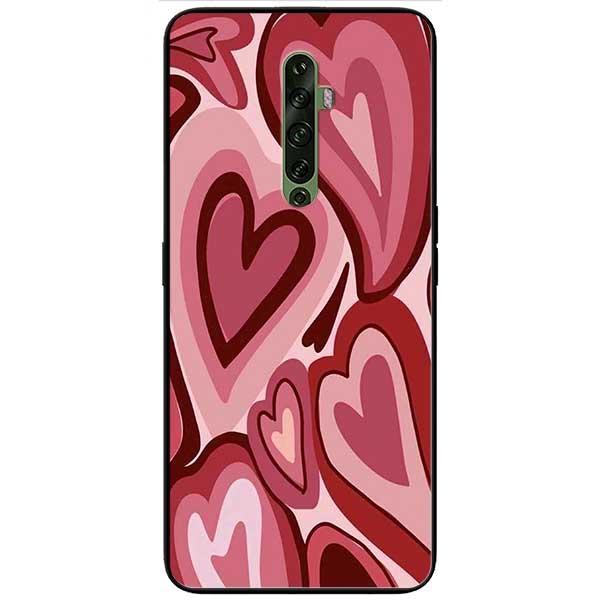 Ốp lưng dành cho Oppo Reno 2Z / 2F / 10X - Tim Viền Đỏ