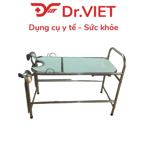 Bàn khám sản inox + kèm nệm