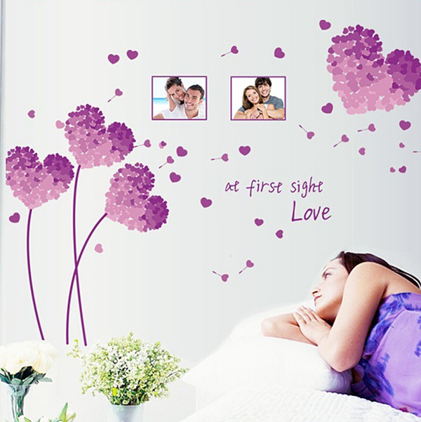 Decal Dán Tường Trái Tim Tím DH050