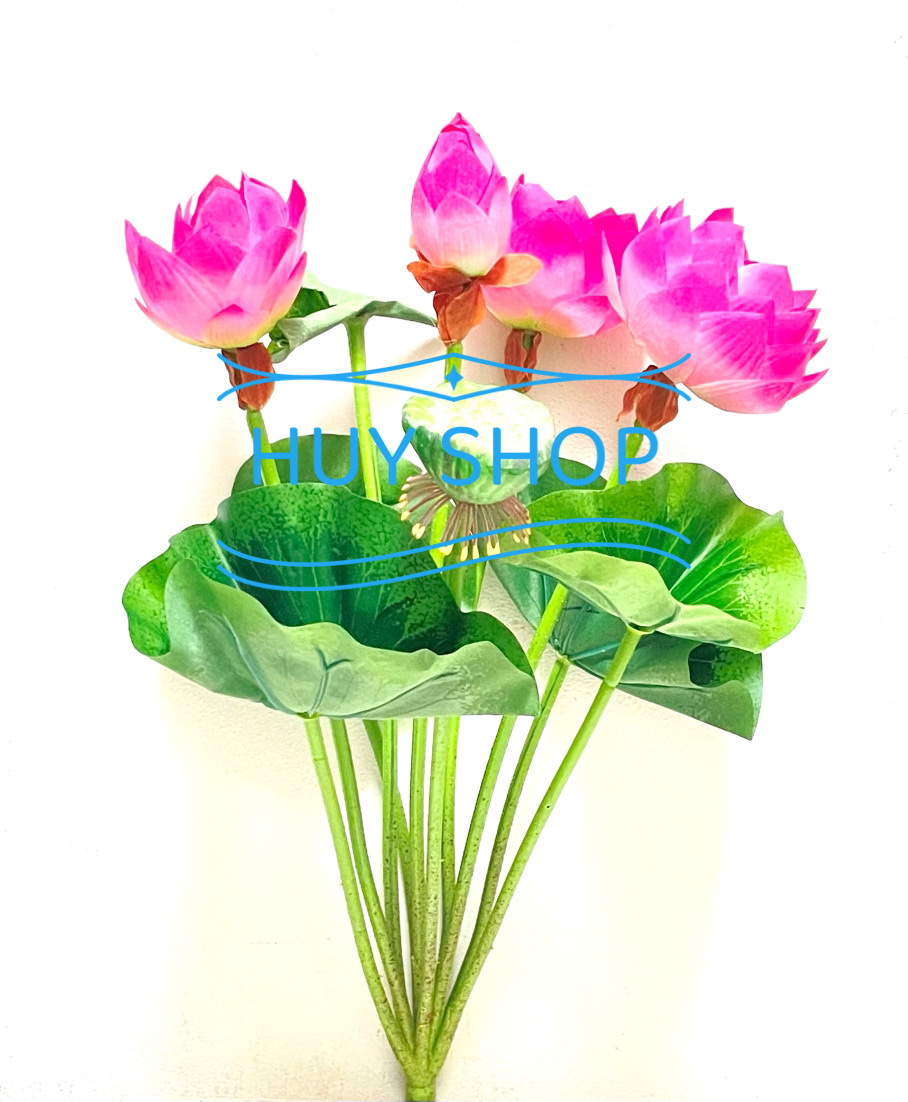 Hoa giả trang trí - Bụi Hoa SEN  vải cao cấp