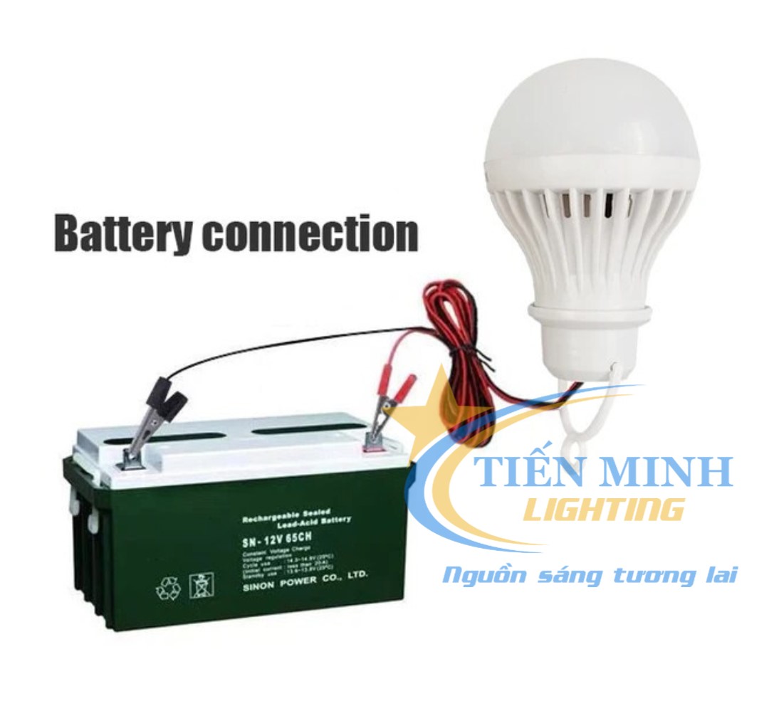 Bóng đèn led trụ kẹp bình nhiều công suất 9W/12W/20W/30W/40W, dùng kẹp vào bình ắc quy hay nguồn điện 12V