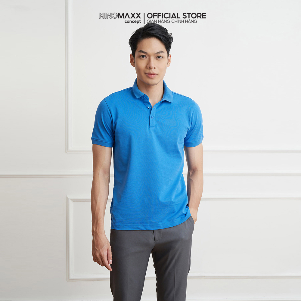 N&amp;M Club Áo polo Nam chân cổ áo kiểu sơ mi tay ngắn sợi cotton Mercerized 2105018
