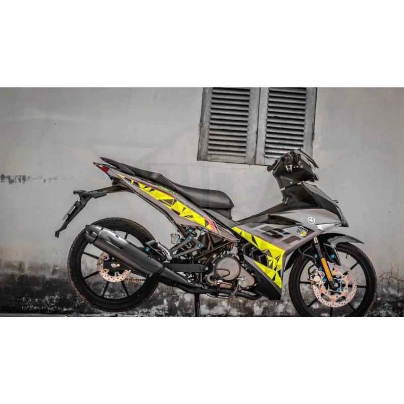 Tem rời exciter 150 xám y15zr, tặng kèm set logo, tem 3 lớp không bay màu