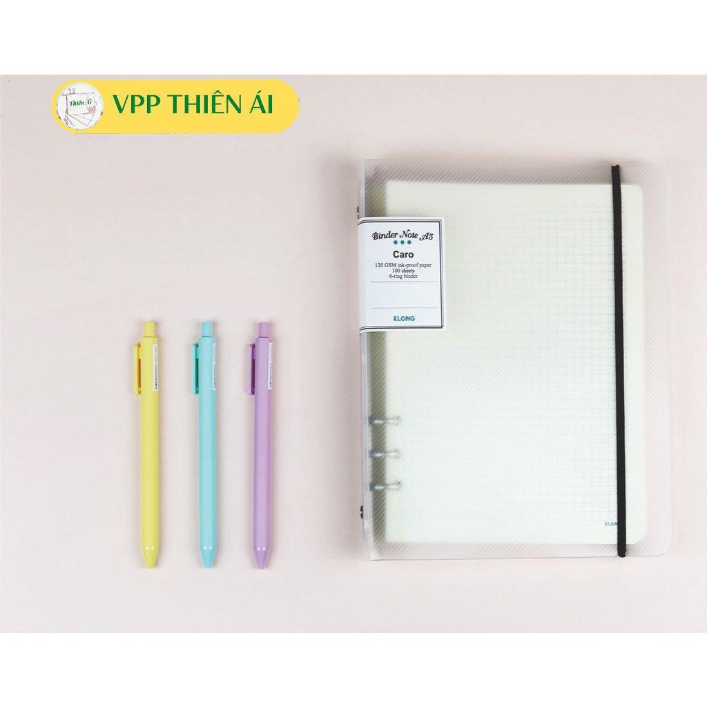 Sổ còng sắt A5 caro 200tr Klong bìa trắng trong - VPP Thiên Ái