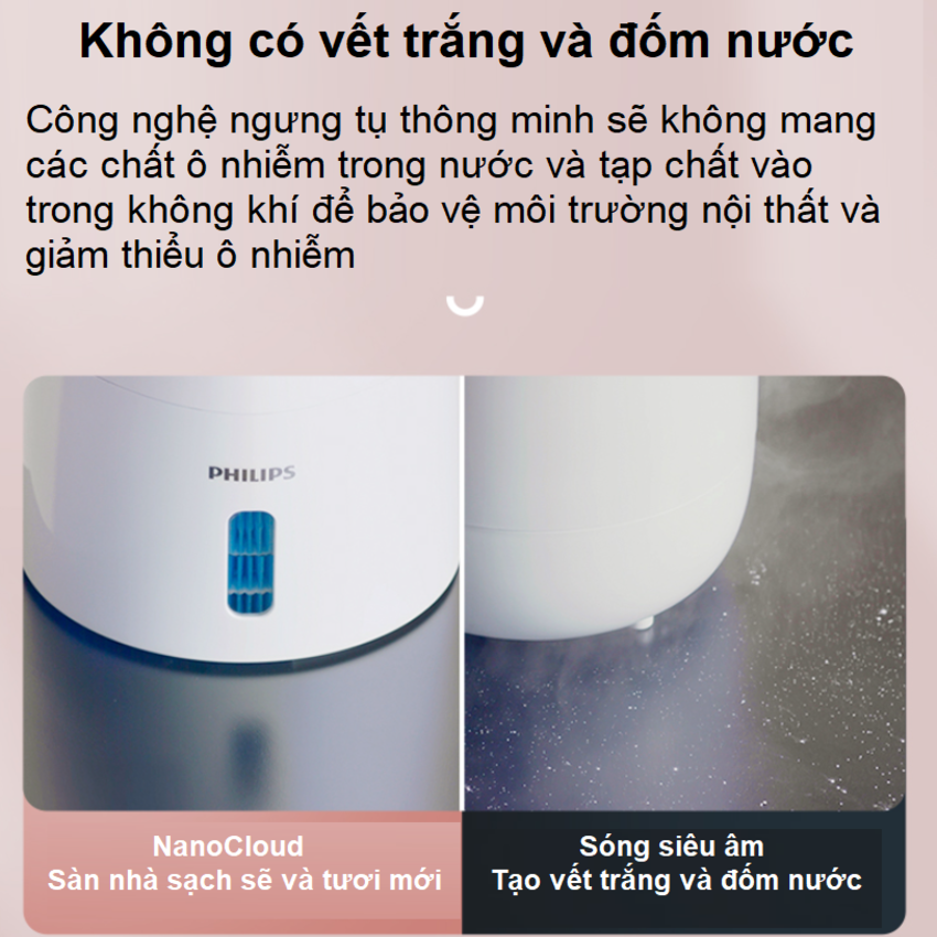 Máy tạo độ ẩm công nghệ NanoCloud tân tiến cao cấp Philips HU3916/00  Cho diện tích 45㎡  - HÀNG NHẬP KHẨU