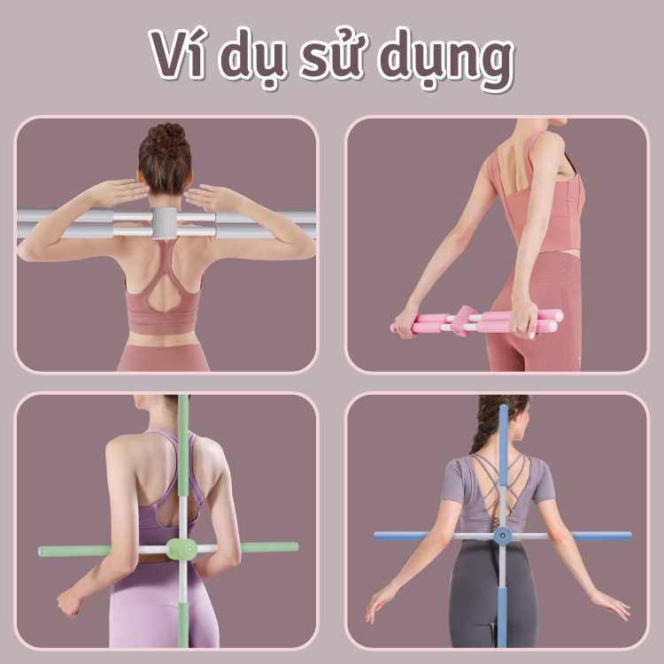BG Gậy Tập Lưng, Vai GREY, Chống Gù, Uốn Thẳng Lưng, Gậy Tập Yoga