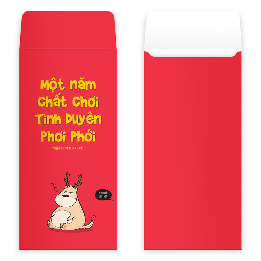 Bao Lì Xì SDstationery - Chúc chuẩn dzui - con thú vui nhộn - màu đỏ (bộ 5 cái)