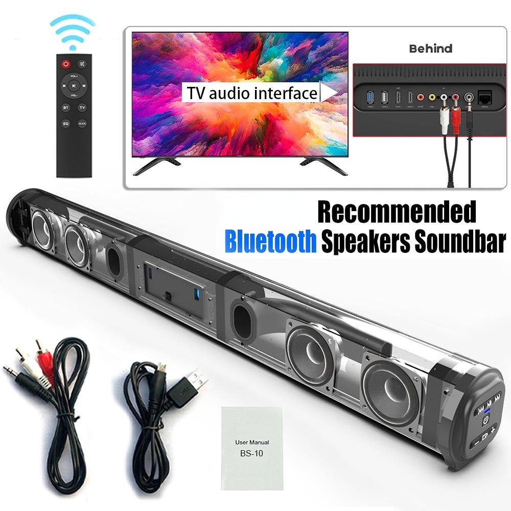 Loa di động Soundbar Blaster Loa Bluetooth Loa siêu trầm TV Máy chiếu Máy tính để bàn TV gia đình Ngoài trời Âm thanh siêu công suất Sound Bar BS-10 Màu sắc: Đen