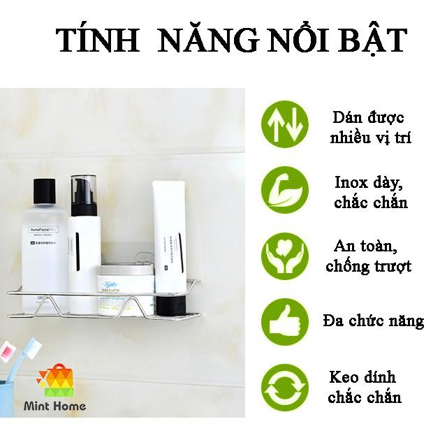 Kệ nhà tắm inox 304 dán tường, kệ nhà bếp treo tường để đồ đa năng tiện lợi, dễ sử dụng, giá tốt
