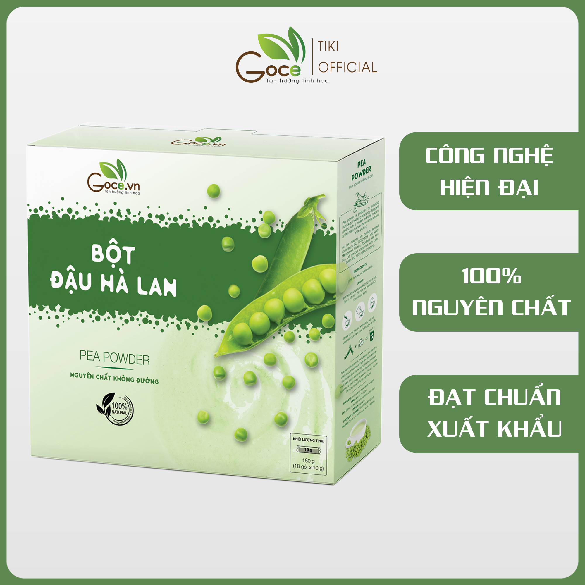 Bột đậu hà lan nguyên chất Goce - 180g (18 gói x 10g)