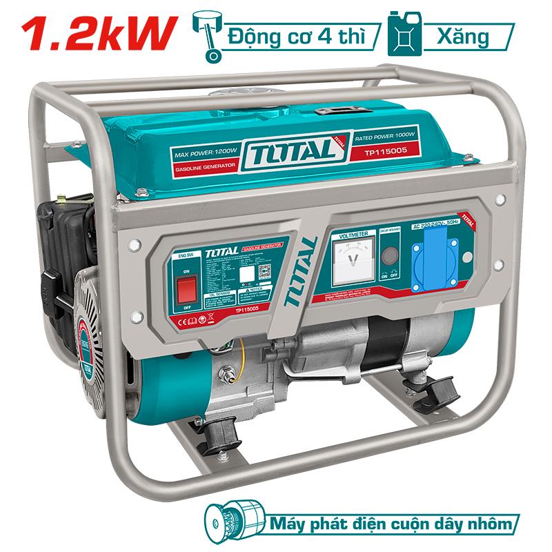 MÁY PHÁT ĐIỆN DÙNG XĂNG 1.2KW TOTAL TP115005 - HÀNG CHÍNH HÃNG