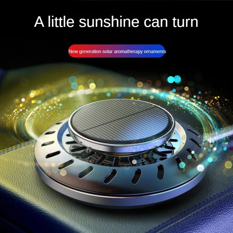 Máy tỏa hương ô tô năng lượng mặt trời UFO Auto Solar Rotary Aromatherapy (Kèm 2 lọ tinh dầu)