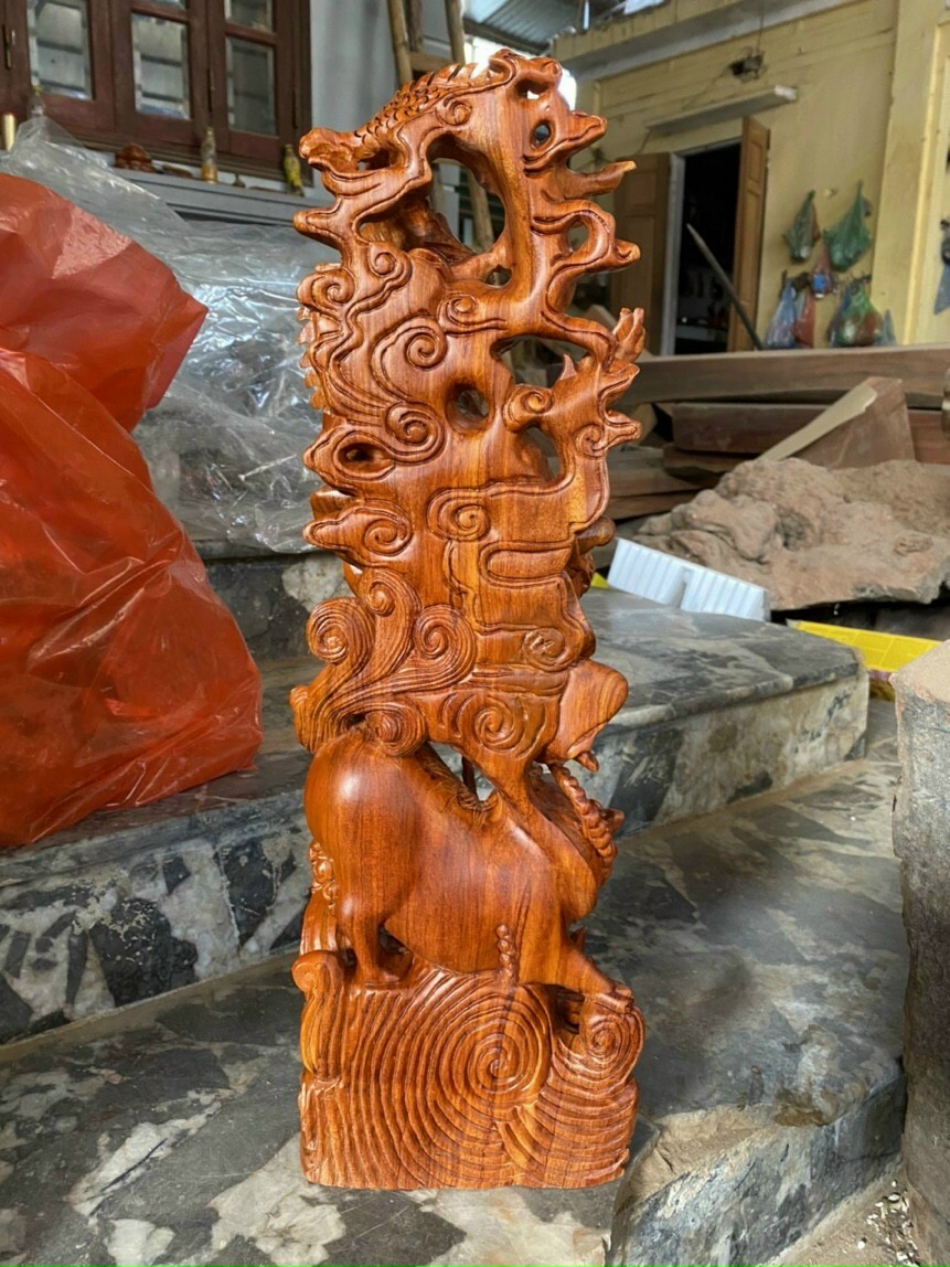 Tượng đạt ma sư tổ bằng gỗ hương đá kt cao 50×17×10cm