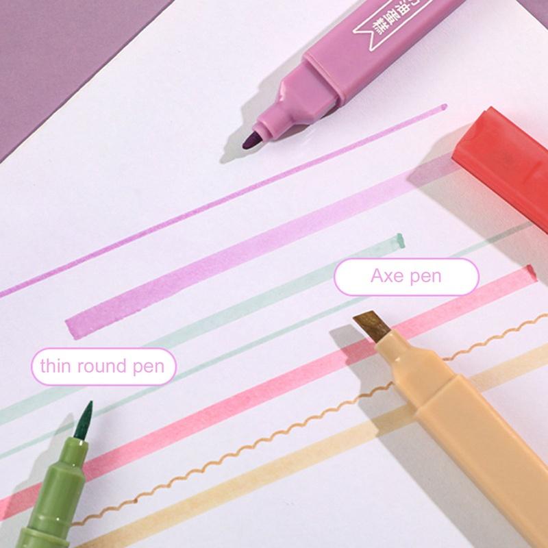 Tmdbyx Bút Đánh Dấu Hai Đầu Có Hộp Đựng Họa Tiết Xinh Xắn Dành Cho Học Sinh