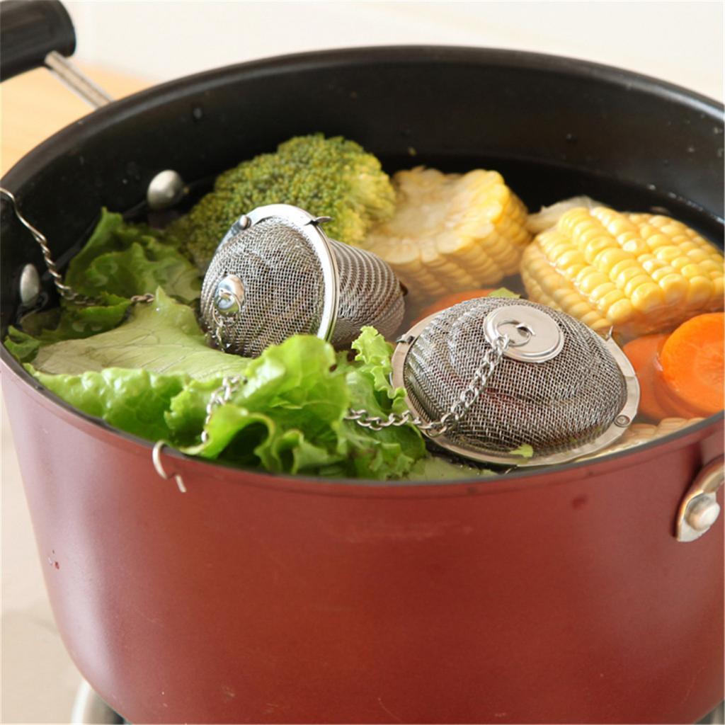 2pcs Tea Infuser Ball Mesh Loose Leaf Herb Strainer Secure Locking 8.5/11cm