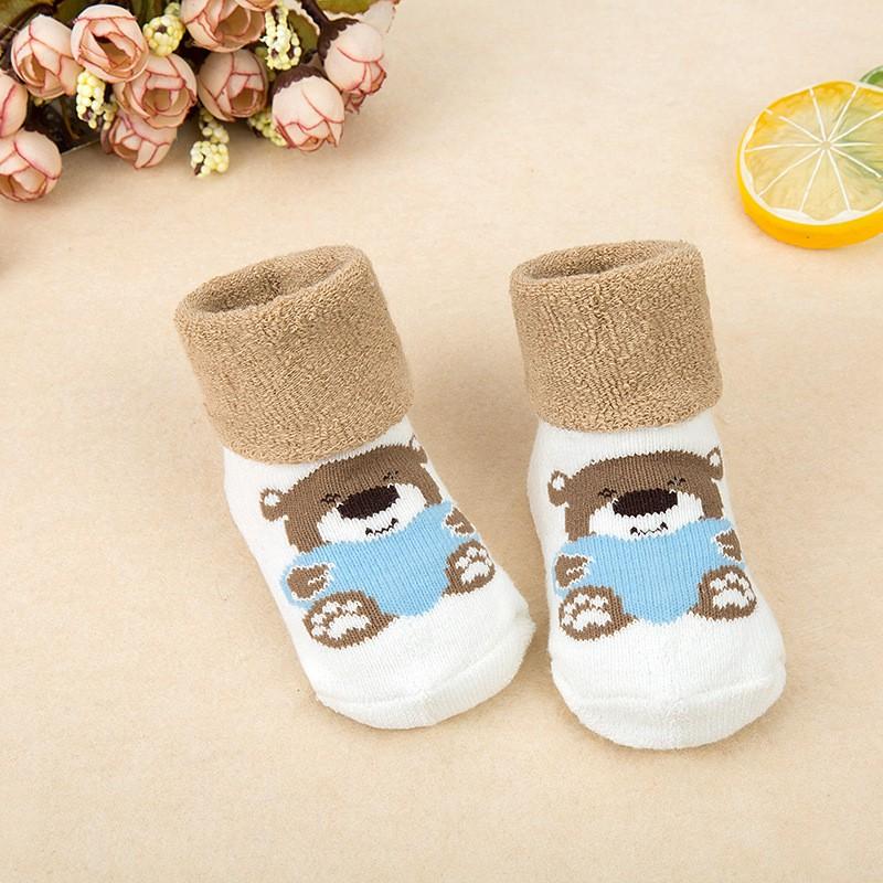 Tất bốt bé trai bé gái 0-3 tuổi cute - Tất vớ trẻ em lông xù cao cổ 2 lớp cho bé siêu yêu