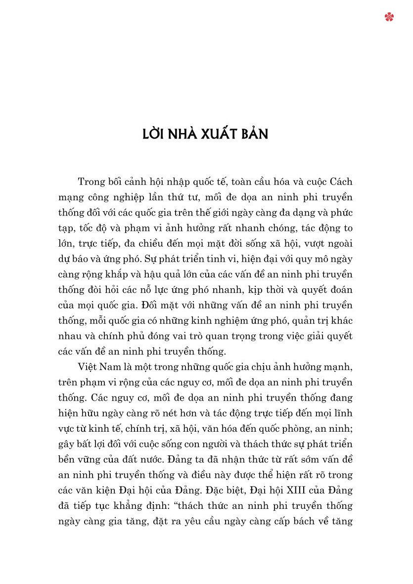 Kinh nghiệm giải quyết các vấn đề an ninh phi truyền thống trên thế giới và gợi mở đối với Việt Nam (bản in 2024)