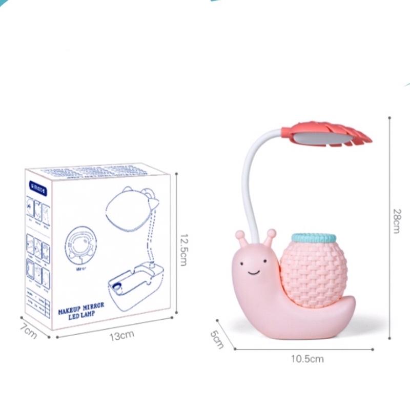 Đèn bàn - Đèn ngủ led trang trí dễ thương hình Ốc Sên có lưng đựng bút cổng sạc USB tiện lợi nhỏ gọn mẫu mới nhất